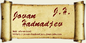 Jovan Hadnađev vizit kartica